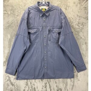 Cabelas Outdoor Gear Mens XL Tall Blue Snap Front Vented Fishing Shirt Coolmax